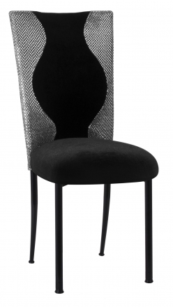 Hour Glass Sequin with Black Velvet Cushion on Black Legs (2)