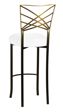 Two Tone Fanfare Barstool with White Linette Boxed Cushion (1)