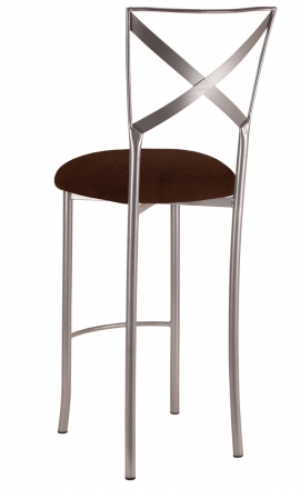 Simply X Barstool with Chocolate Suede Cushion (1)