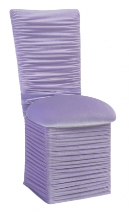 Chloe Lavender Velvet Chair Cover with Jewel Band, Cushion and Skirt (2)