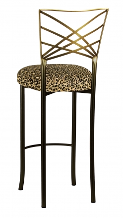 Two Tone Fanfare Barstool with Leopard Boxed Cushion (1)