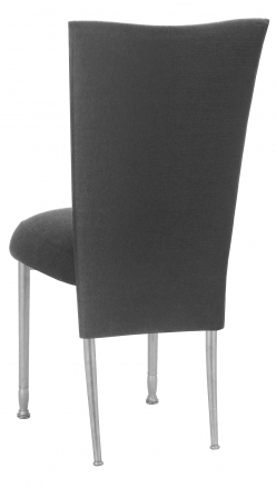Charcoal Linette Chair Cover and Cushion on Silver Legs (1)