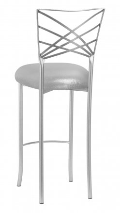 Silver Fanfare Barstool with Metallic Silver Knit Cushion (1)