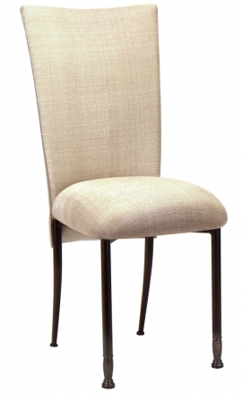 Parchment Linette Chair Cover and Cushion on Mahogany Legs (2)