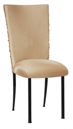 Beige Demure Chair Cover with Beige Stretch Knit Cushion on Black Legs (2)