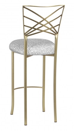 Gold Fanfare Barstool with Atomic Silver Knit Cushion (1)