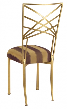 Gold Fanfare with Gold and Brown Stripe Cushion (1)