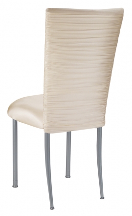Chloe Ivory Stretch Knit Chair Cover and Cushion on Silver Legs (1)