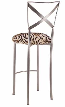 Simply X Barstool with Zebra Stretch Knit Cushion (1)