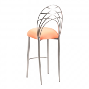 Silver Piazza Barstool with Tangerine Stretch Knit Cushion (1)