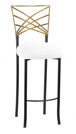 Two Tone Fanfare Barstool with White Linette Boxed Cushion (2)