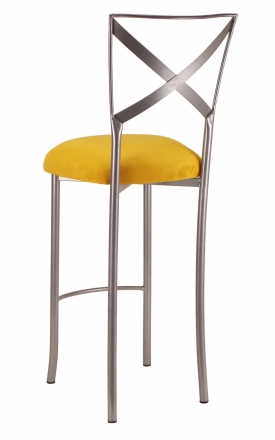 Simply X Barstool with Canary Suede Cushion (1)