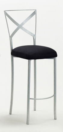 Simply X Barstool with Black Suede Cushion (2)