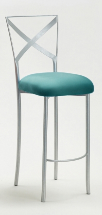 Simply X Barstool with Turquoise Suede Cushion (2)