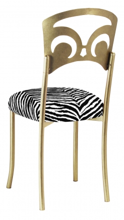 Gold Fleur de Lis with Black and White Zebra Stretch Knit Cushion (1)