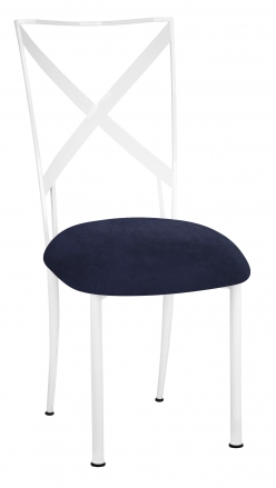 Simply X White with Navy Blue Suede Cushion (2)