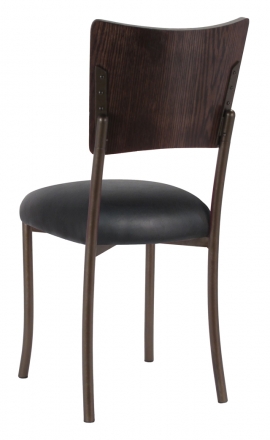 Wood Back Top with Black Leatherette Cushion on Brown Legs (1)