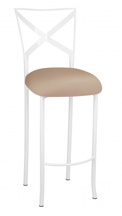 Simply X White Barstool with Cappuccino Stretch Knit Cushion (2)