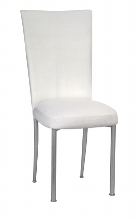 White Linette Chair Cover and Cushion on Silver Legs (2)