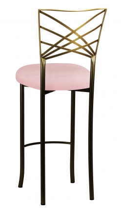 Two Tone Fanfare Barstool with Pink Sparkle Velvet Cushion (1)