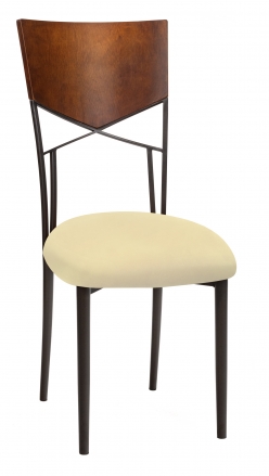 Butterfly Woodback Chair with Buttercup Suede Cushion on Brown Legs (2)