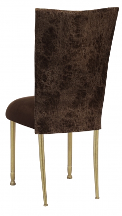 Durango Chocolate Leatherette with Chocolate Suede Cushion on Gold Legs (1)
