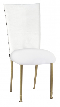 FWY Chair Cover with White Suede Cushion on Gold Legs (2)