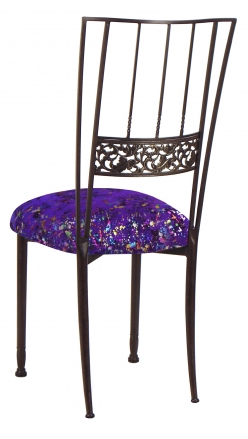 Mahogany Bella Fleur with Purple Paint Splatter Knit Cushion (1)