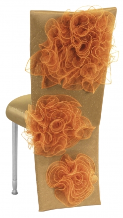 Gold Taffeta Jacket and Tulle Flowers with Boxed Cushion on Silver Legs (2)