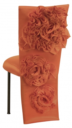 Orange Taffeta Jacket with Flowers and Boxed Cushion on Brown Legs (1)