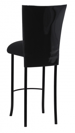 Black Patent Barstool Cover with Black Velvet Cushion on Black Legs (1)