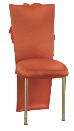 Orange Taffeta Jacket with Flowers and Boxed Cushion on Gold Legs (2)