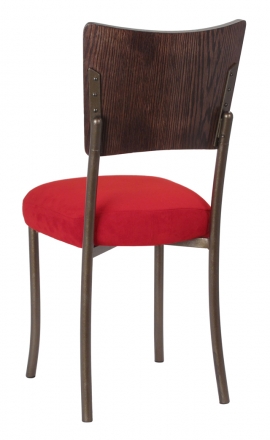 Wood Back Top with Rhino Red Suede Cushion on Brown Legs (1)