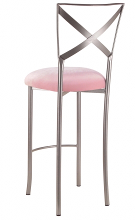 Simply X Barstool with Soft Pink Velvet Cushion (1)