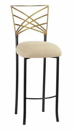Two Tone Fanfare Barstool with Parchment Linette Boxed Cushion (2)