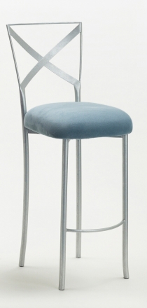 Simply X Barstool with Ice Blue Suede Cushion (2)