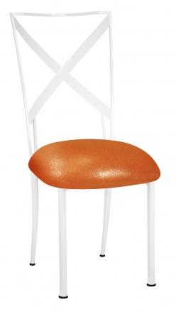 Simply X White with Metallic Orange Stretch Knit Cushion (2)