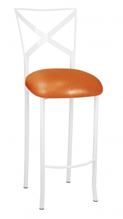 Simply X White Barstool with Metallic Orange Cushion (2)