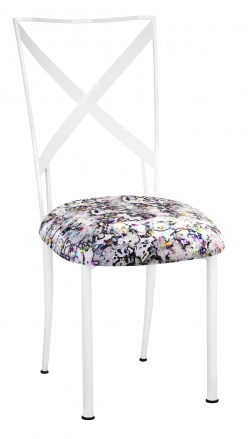 Simply X White with White Paint Splatter Cushion (2)