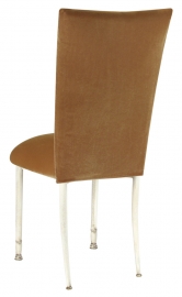 Gold Velvet Chair Cover and Cushion on Ivory Legs