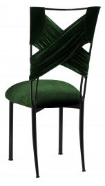 Green Velvet Sweetheart with Green Velvet Cushion on Black Legs 