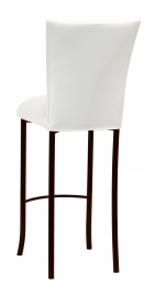 White Leatherette Barstool Cover and Cushion on Brown Legs