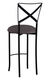 Blak. Barstool with Charcoal Suede Cushion