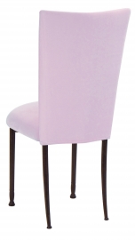 Soft Pink Velvet Chair Cover and Cushion on Mahogany Legs