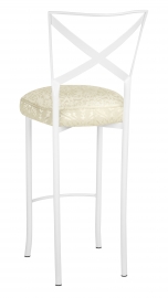 Simply X White Barstool with Victoriana Boxed Cushion