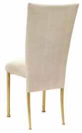Parchment Linette Chair Cover and Cushion on Gold Legs