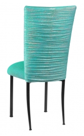 Chloe Mermaid Stretch Knit Chair Cover and Cushion on Black Legs