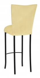 Buttercup Suede Barstool Cover and Cushion on Black Legs