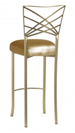 Gold Fanfare Barstool with Gold Leatherette Boxed Cushion