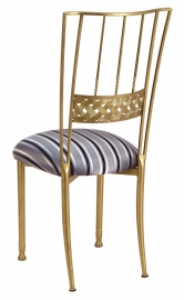 Gold Bella Braid with Charcoal Stripe Cushion